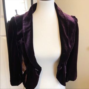 Vintage LOFT dark purple velvet blazer size 0
